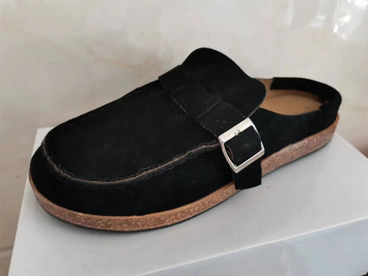 Plus Size Suede Mules