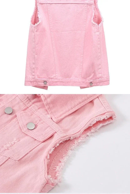 ColorPop Plus Size Denim Vest