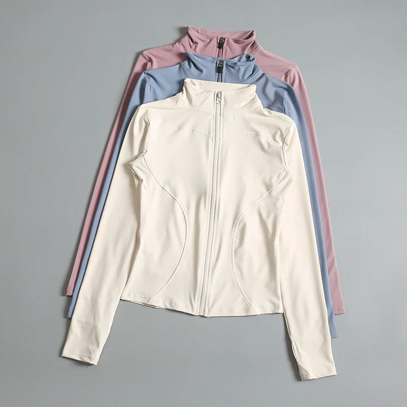 Women's Zip-Up Long Sleeve Yoga Fitness Jacket