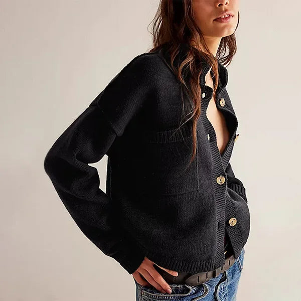 Cozy Grace Stand Collar Knit Coat