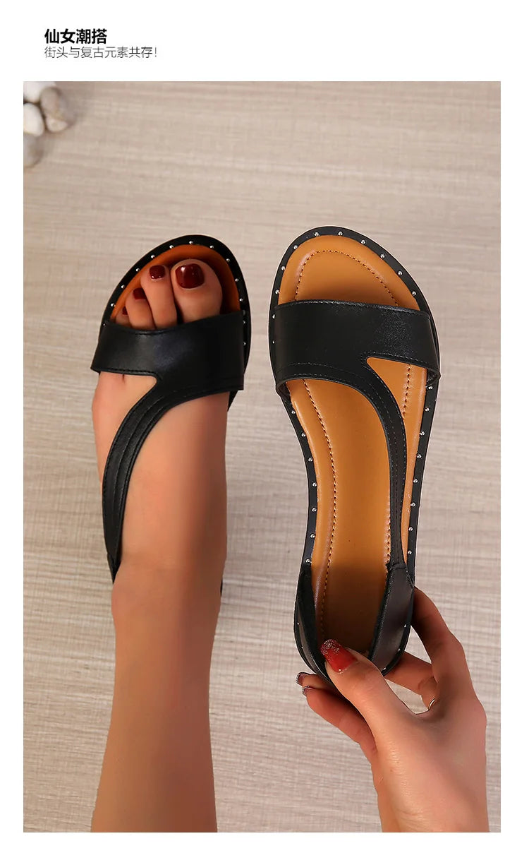 Comfort Leather Flat Sandals