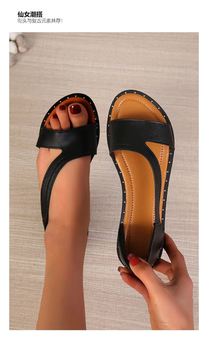 Comfort Leather Flat Sandals