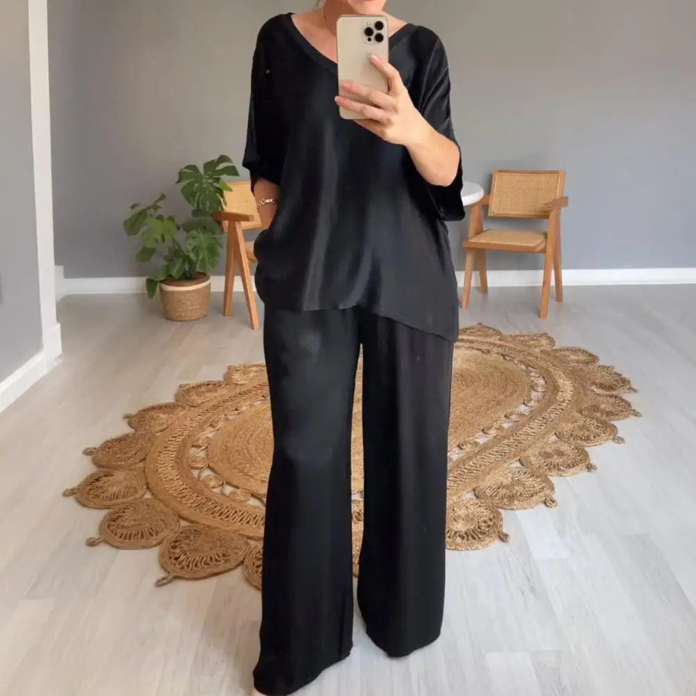 LinenFlow Casual Wide-Leg 2-Piece Set