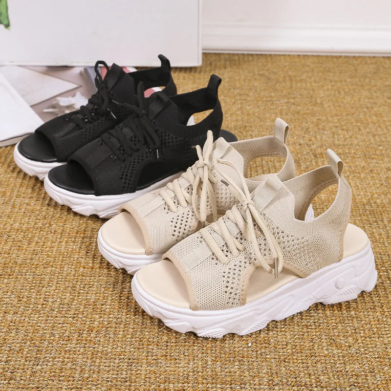 Breeze Lift Lace-Up Platform Sandals