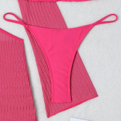 3-Piece Crochet Bikini & Cover-Up Set