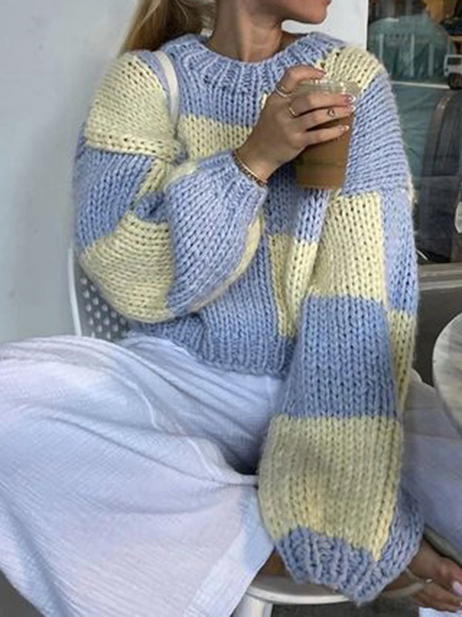 Cozy Checkered Oversized Sweater