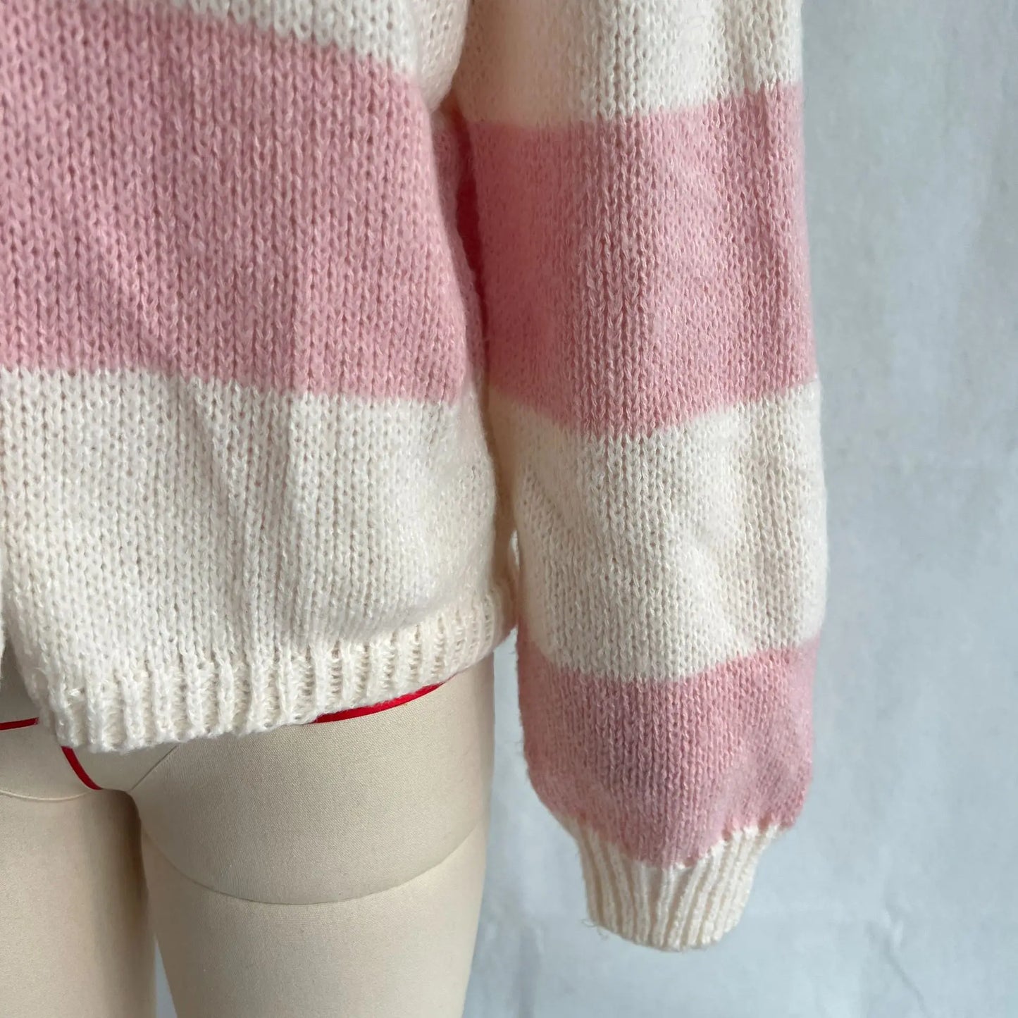 Knitted Open Cardigan Round Neck