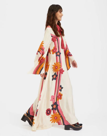 Vintage Muse Printed Maxi Dress