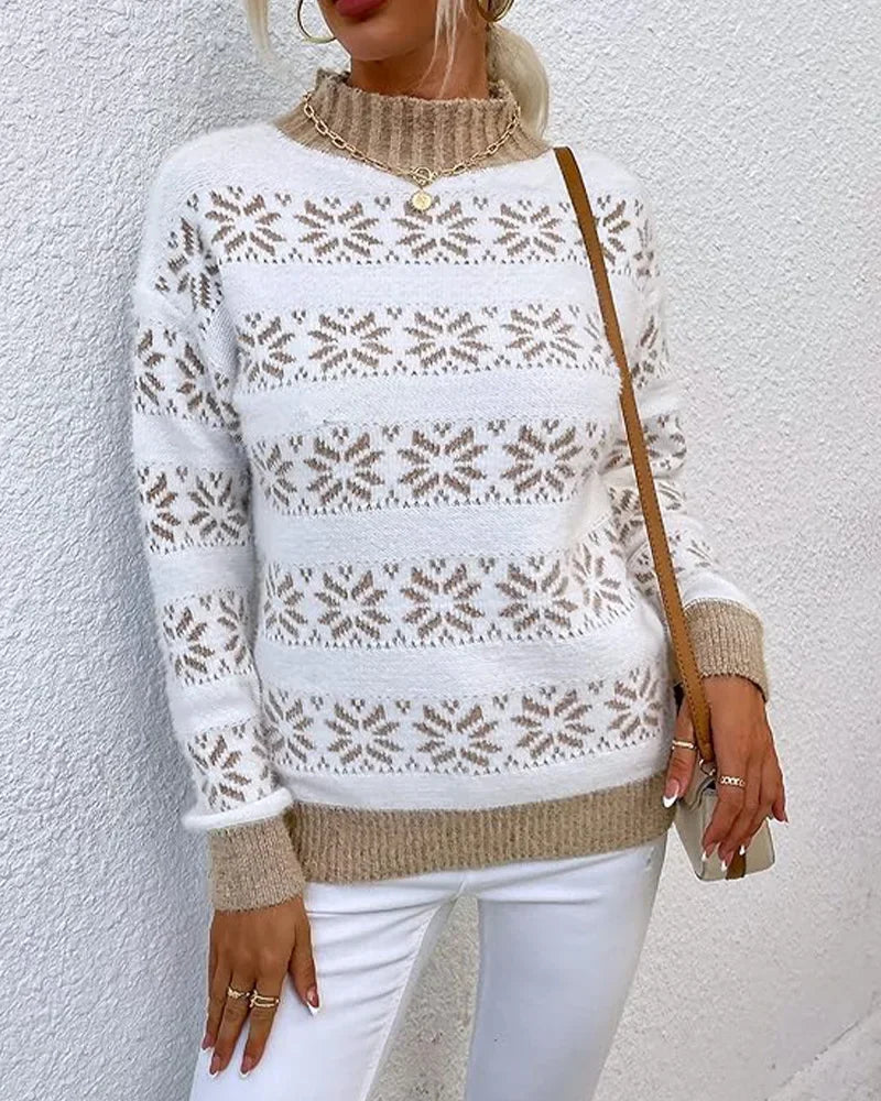 Cozy Half Turtleneck Snow Sweater