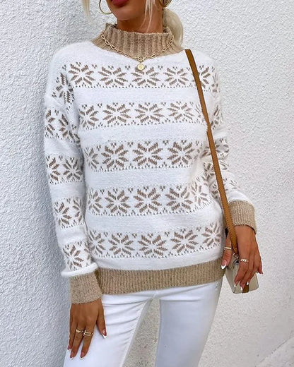 Cozy Half Turtleneck Snow Sweater