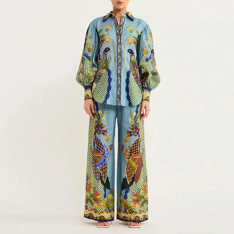 Graffiti Print Casual Two-Piece