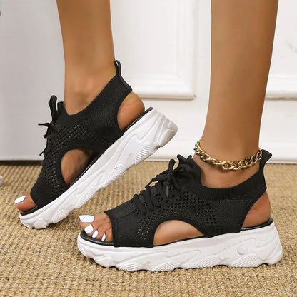 Breeze Lift Lace-Up Platform Sandals