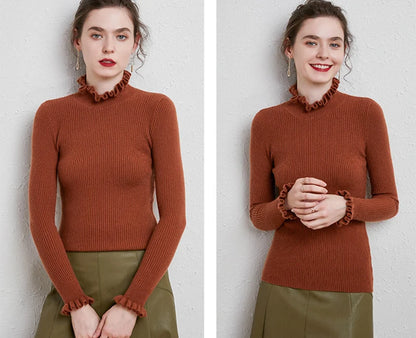 Cinched Turtleneck Knit Sweater