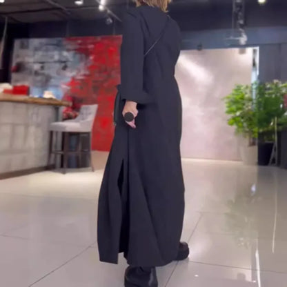 Solid V-Neck Casual Dress