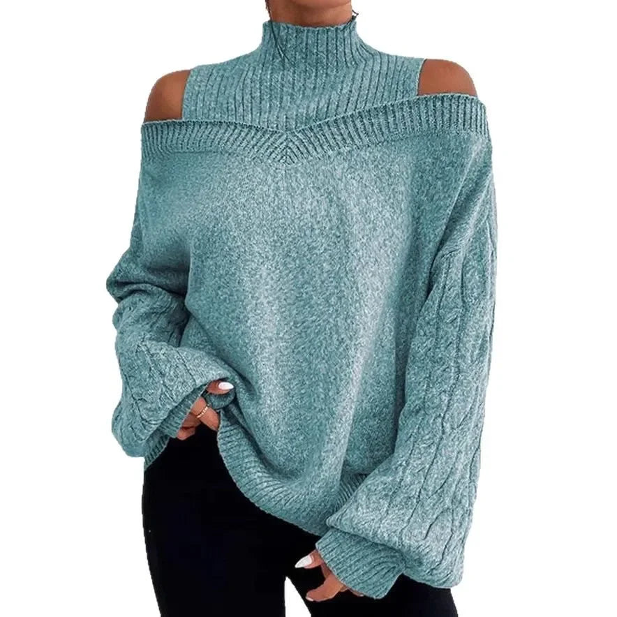Shoulder-Baring Loose Knitwear Sweater