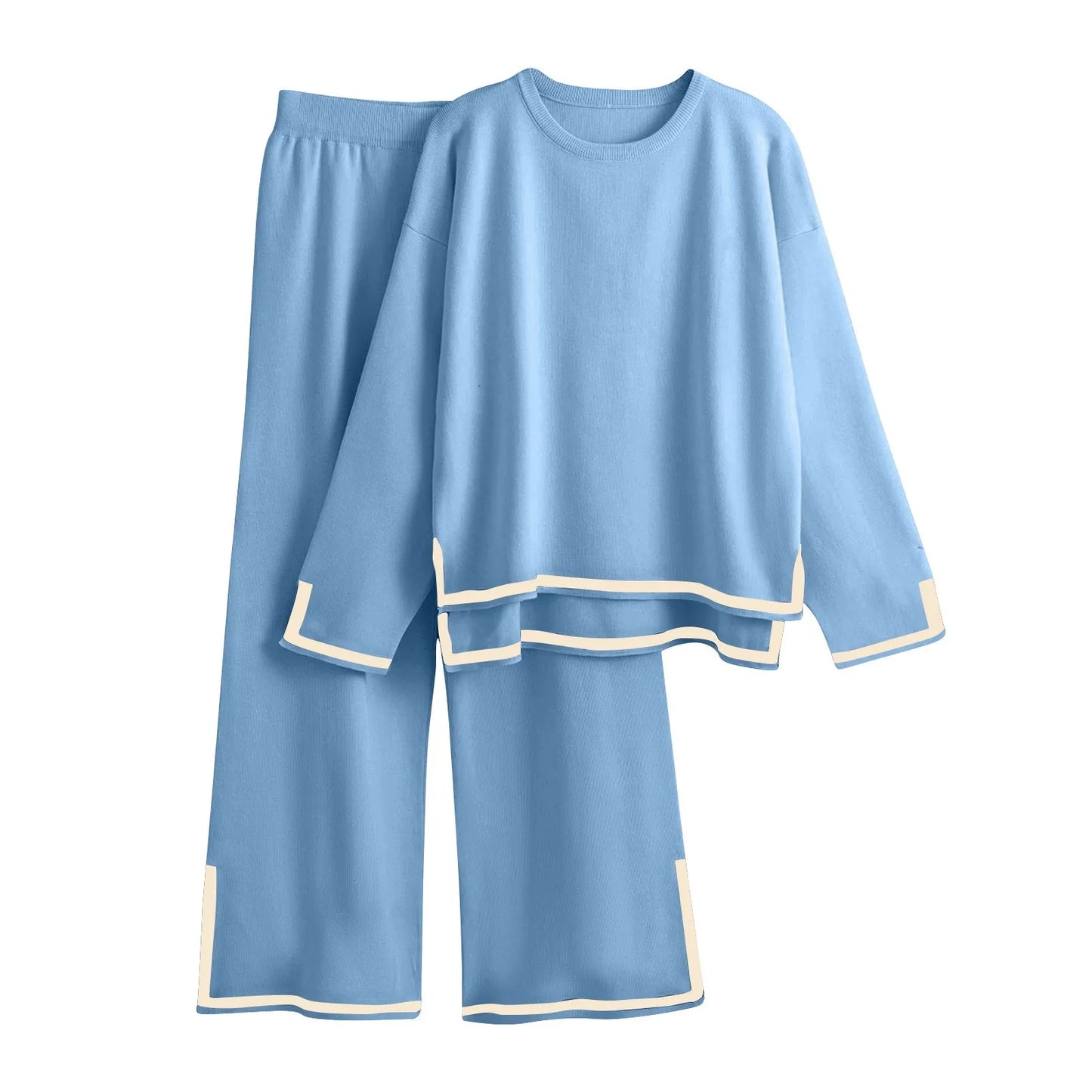 Knitted Women’s Trousers Suit — Two-Piece Set