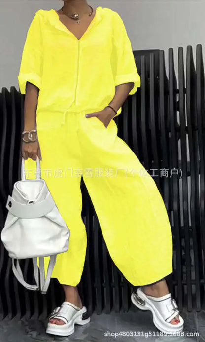 Casual Cotton Linen Two-Piece Set