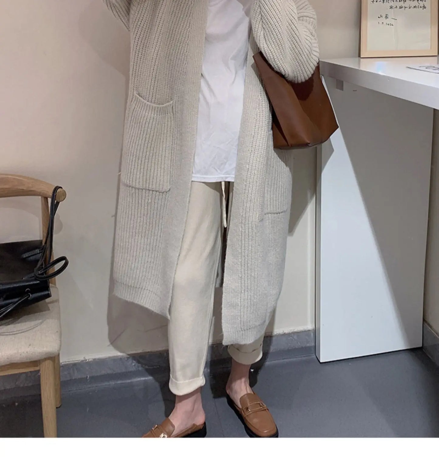 Plush Wave Maxi Knit Pocket Cardigan