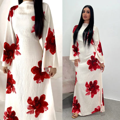 Floral Grace Modest Kaftan Dress