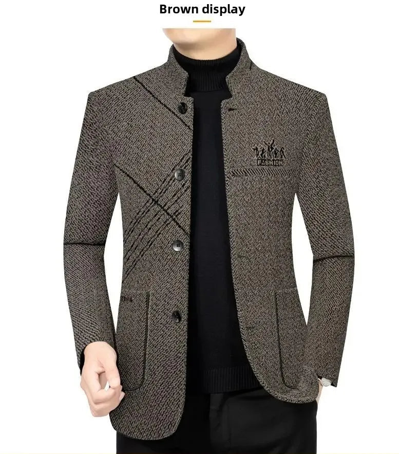 Men’s Woolen Overcoat – Casual Thickened Winter Jacket