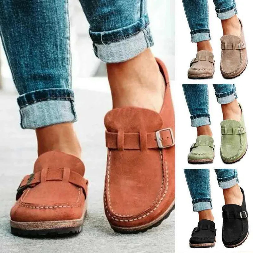 Plus Size Suede Mules