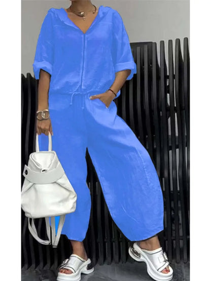 Casual Cotton Linen Two-Piece Set