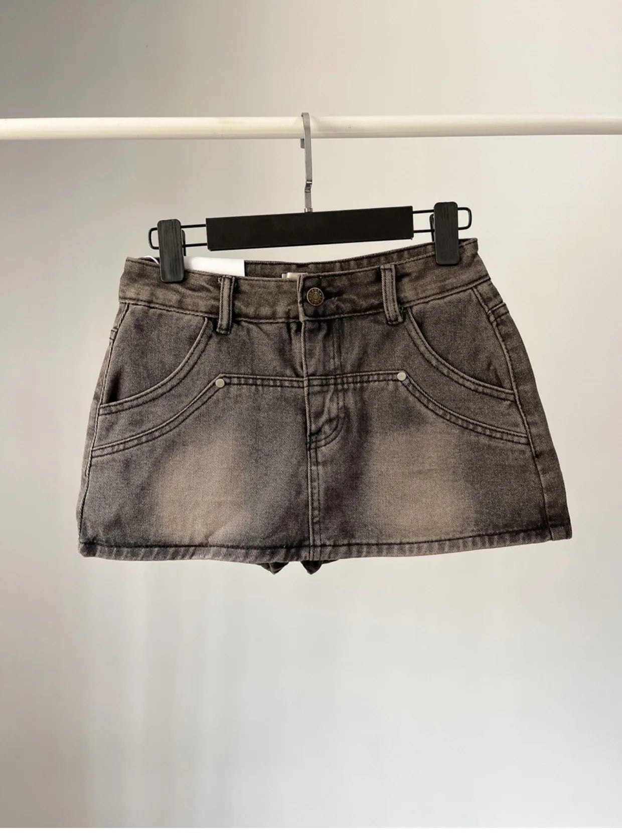 High Waist Denim Mini Skirt
