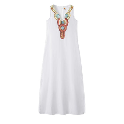 Cotton Slit Hem Boho Dress