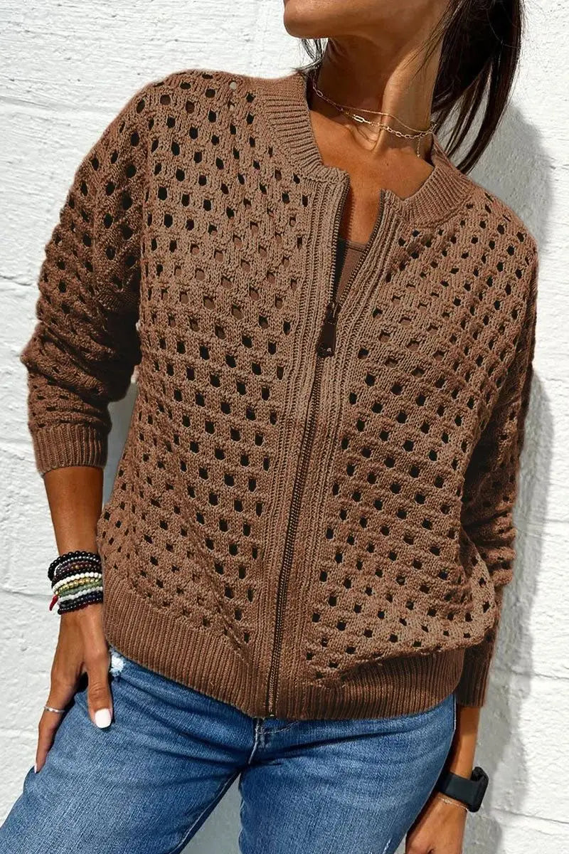 Black Mesh Knit Jacket
