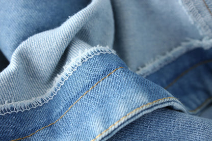 Cape Luxe Double-Breasted Denim Coat