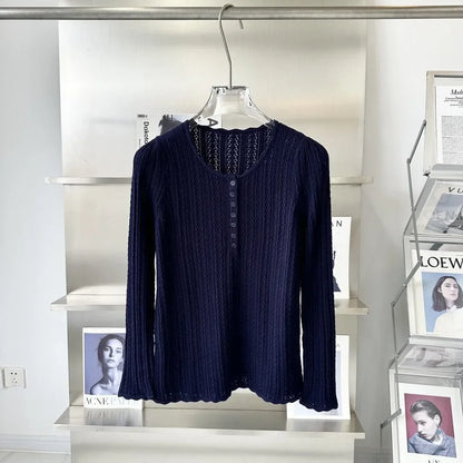 LaceLoom Jacquard Knit Slim Top