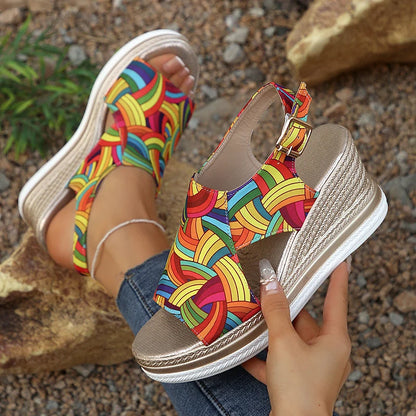 Hemp Rope Wedge Sandals