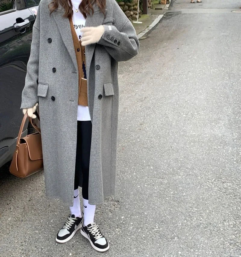 Double-Breasted Woolen Coat