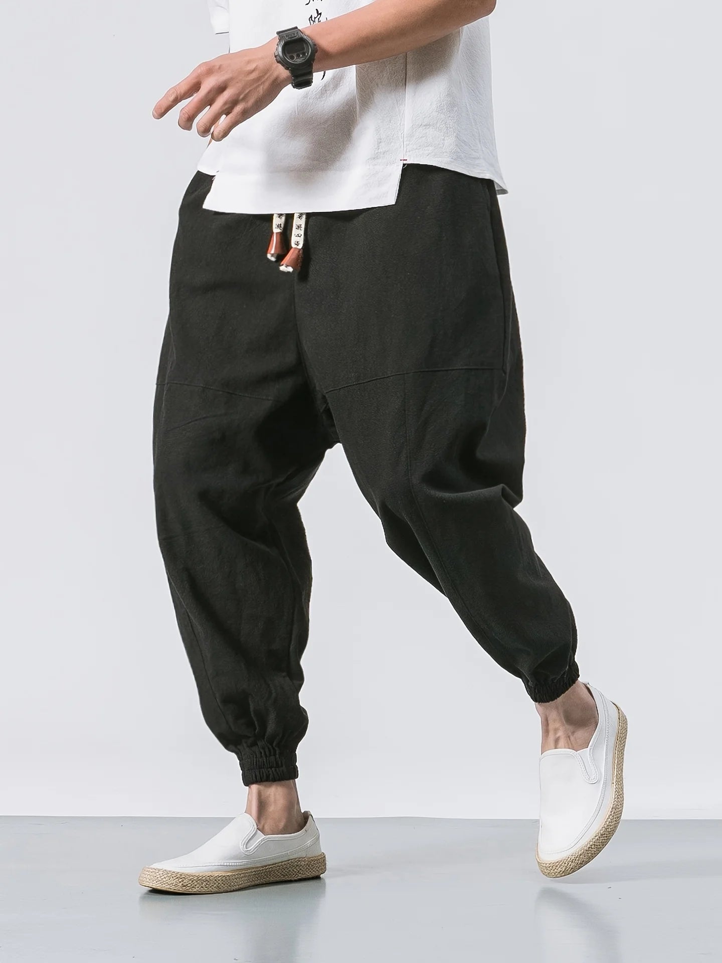 Zen Flow Oversized Linen Harem Pants