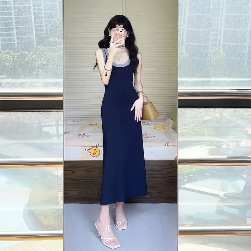 Stylish Black Knit Summer Dress