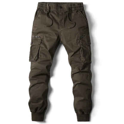 Men’s Elastic Waist Cotton Cargo Pants