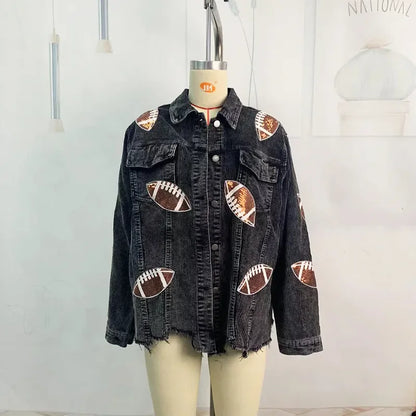 Glow Play Corduroy Sequin Varsity Jacket