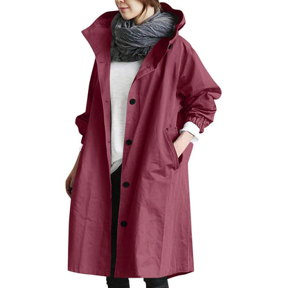 Women’s Long Hooded Trench Coat