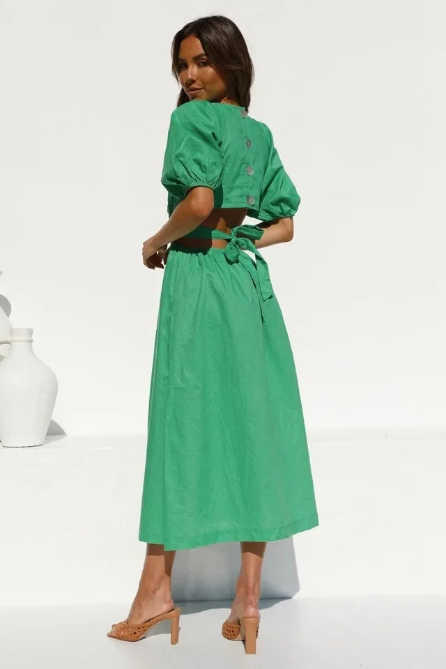 Sweet Bloom Puff Sleeve Dress