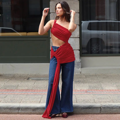 Elegant One-Shoulder Lace Evening Dress