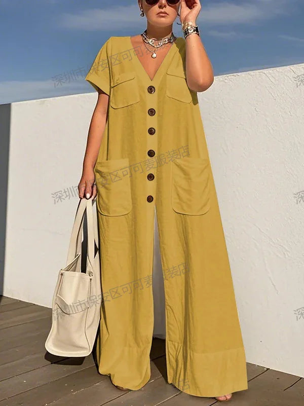 Effortless Edge V-Neck Jumpsuit