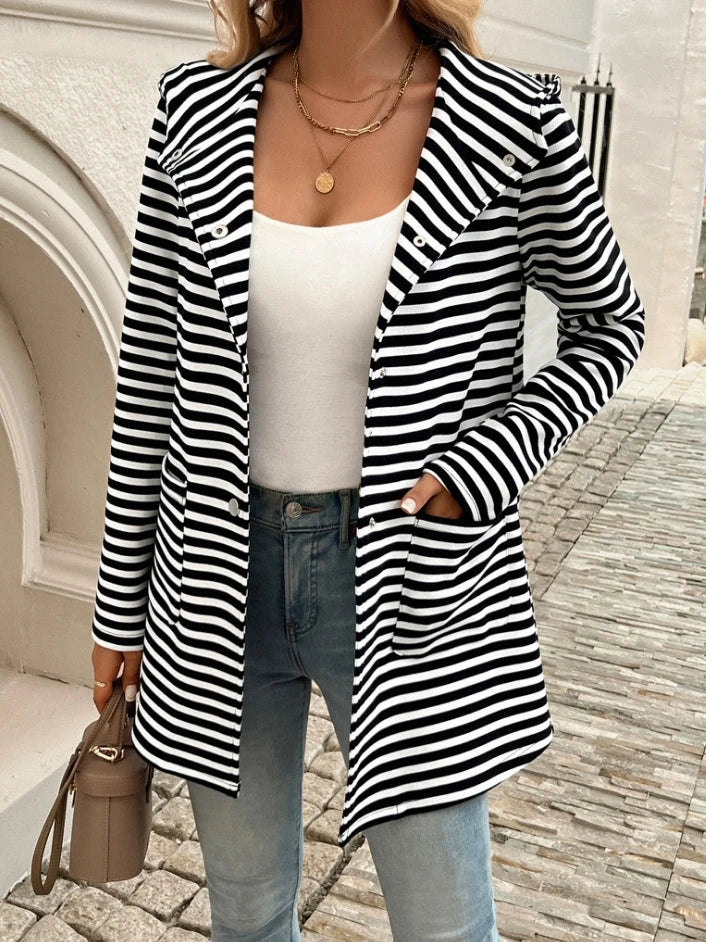 Sweet Aura Striped Hooded Cardigan
