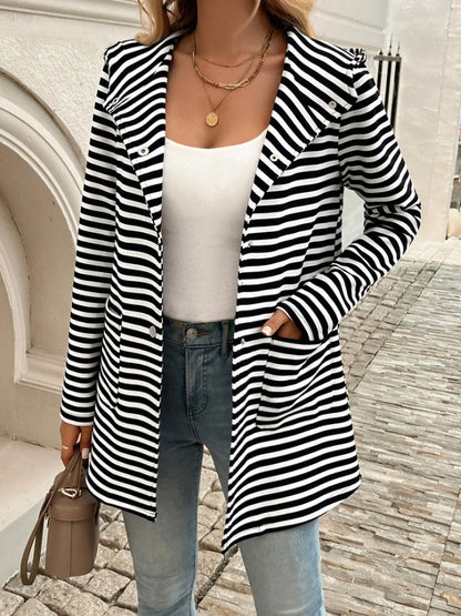 Sweet Aura Striped Hooded Cardigan