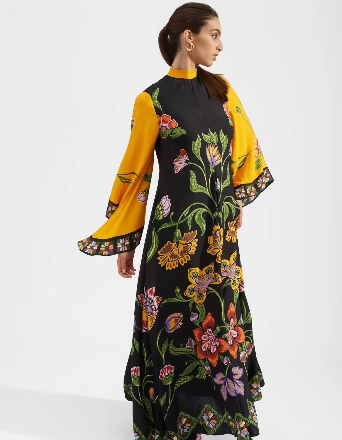 Vintage Muse Printed Maxi Dress
