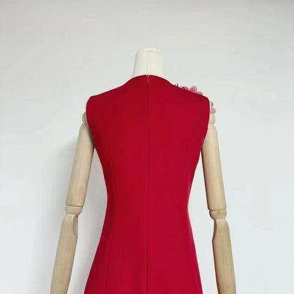Floral Fusion 3D Print Dress