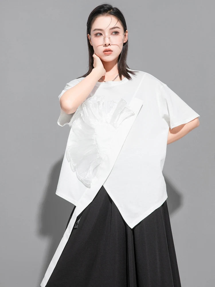 Ruffle Charm Loose Tee