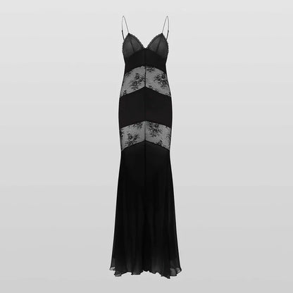 Sexy Lace Backless Maxi Dress