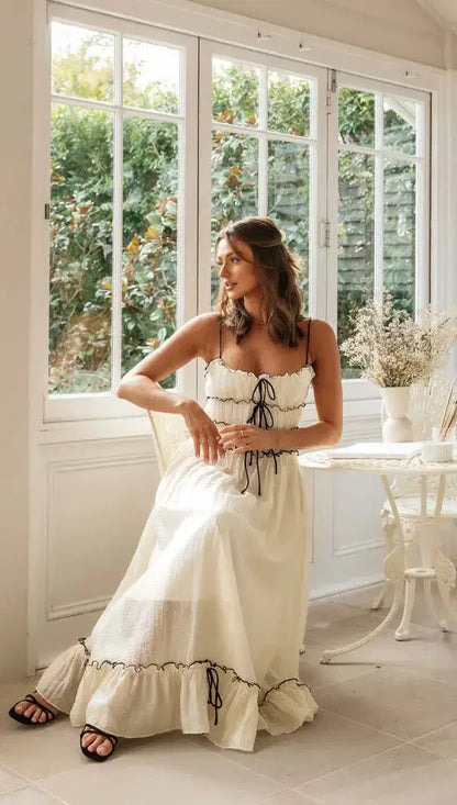 Elegant Slash Neck Holiday Maxi Dress