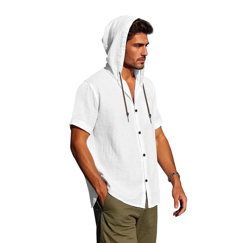 Lightweight Linen Hooded Summer Shirt