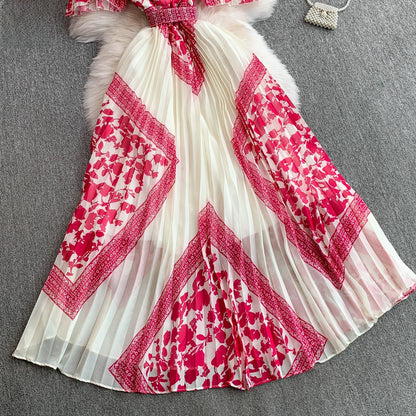 Retro Grace High Waist Midi Dress